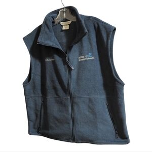 Columbia Men’s XL Blue Full‑Zip Fleece Vest – Polyester, Zipper Pockets